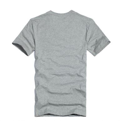 T Shirt col V avec design imprimé old school effacé - gris noir blanc