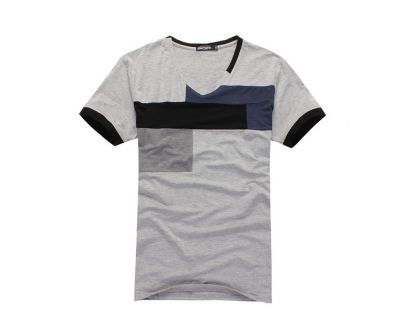Tee shirt col V pour homme avec design imprimé géometrique