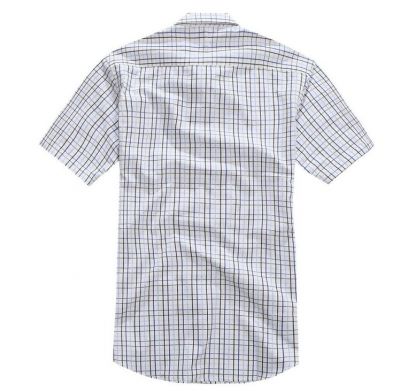 Chemise à manches courtes pour homme à carreaux blancs gris