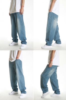 Jeans baggy hip hop streetwear effet délavé classique