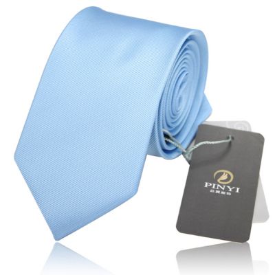 Cravate couleur unie bleu ciel - polyester