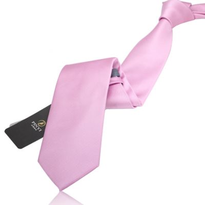 Cravate couleur unie rose pâle - polyester