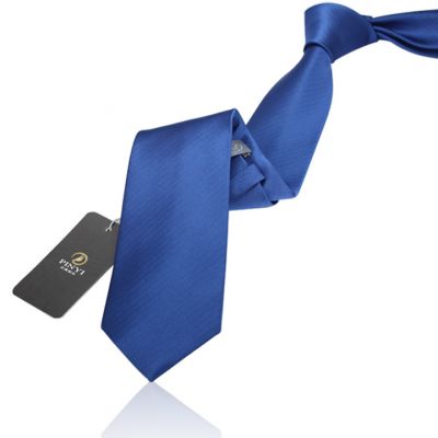 Cravate couleur unie bleu azure - polyester