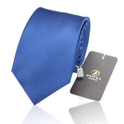 Cravate couleur unie bleu azure - polyester