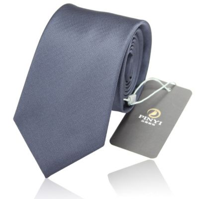Cravate couleur unie gris métal - polyester