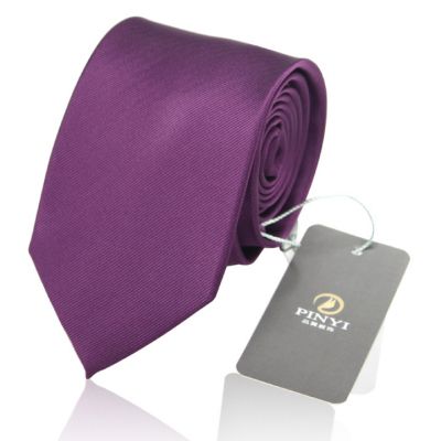Cravate couleur unie violet royal - polyester