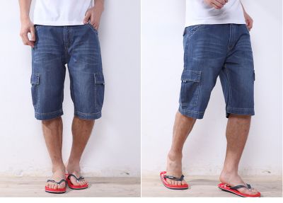 Bermuda en Jeans pour Homme avec Poches Côtés Grandes tailles