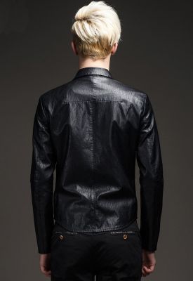 Blouson simili cuir pour homme avec effet texturé et col chemise