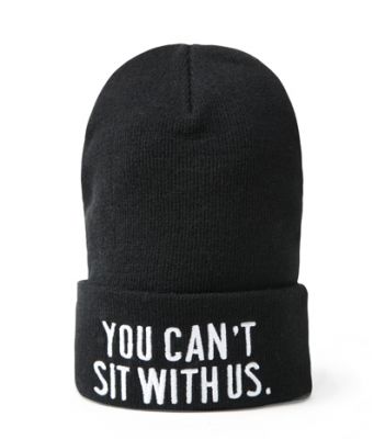 Bonnet Broderie You Can't Sit with Us Noir
