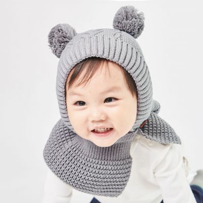 Bonnet en laine pour enfant protège-oreilles et cou