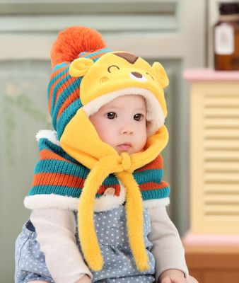 Bonnet Nounours pour enfant bébé avec pompom couleur