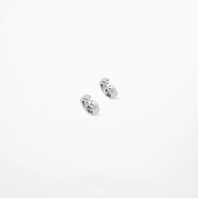 Boucles d'oreilles unisexes en argent - Diamètre de 0,7 cm