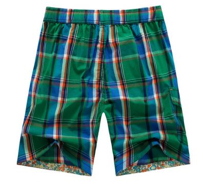 Short de bain avec motif carreaux écossais et poches côtés