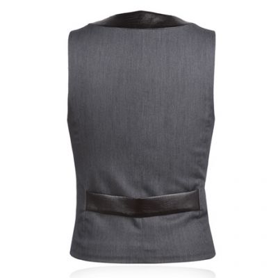 Gilet sans manches classique pour costume avec attache arrière – gris
