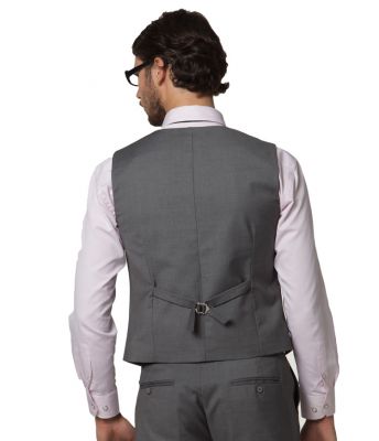 Costume Trois Pièce Cintré pour Bureau Mariage gilet veste pantalon - gris