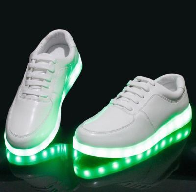 Chaussures Baskets LED Semelle à Lumière Rouge Vert Bleu