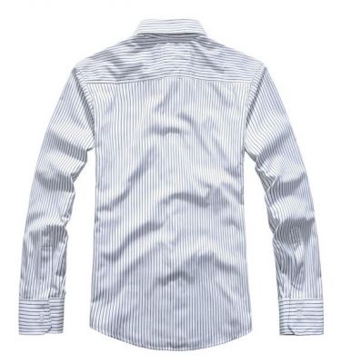 Chemise à Rayures Fines pour Homme avec Bordure Noire Coton