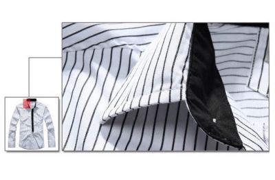 Chemise à Rayures Fines pour Homme avec Bordure Noire Coton