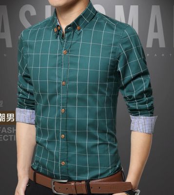 Chemise à carreaux pour homme avec bordure intérieure classique