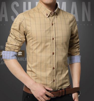 Chemise à carreaux pour homme avec bordure intérieure classique