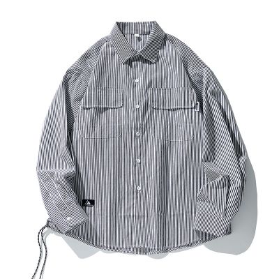 Chemise oversize à rayures verticales pour homme ou femme unisexe vintage