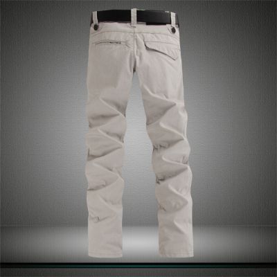 Pantalon pour homme en coton souple gris clair coupe droite