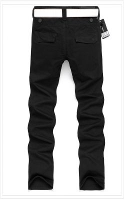 Pantalon jeans pour homme coupe casual slim - Noir Olive Beige