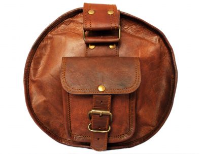 Sac de voyage duffle bag rond style sport en véritable cuir mode vintage - 24 pouces