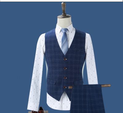 Gilet de costume à carreaux vintage écossais classique pour homme