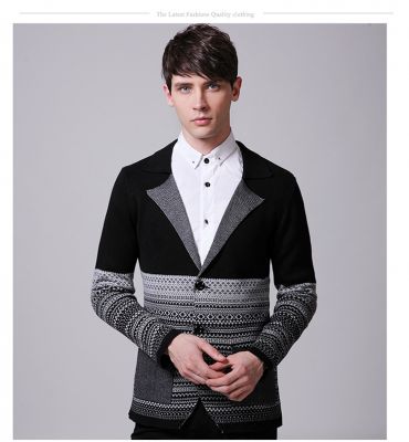 Gilet en laine pour homme avec petit col et poches