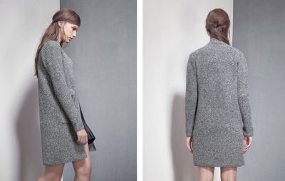Gilet long en tricot pour femme Knitwear avec grandes poches côté
