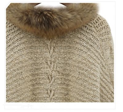 Gilet Oversize pour Femme avec Bordure Fourrure Knitwear