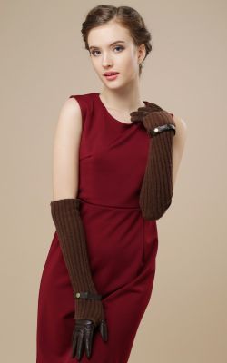 Gants en cuir pour femme avec extensions manches en acrylic