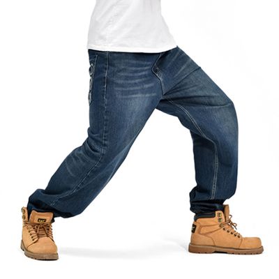 Jean ample streetwear pour homme avec impression sur poche arrière