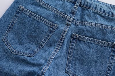 Jeans pour femme à coupe droite vintage années 90 taille haute