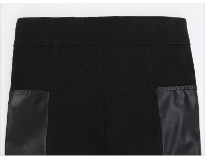 Leggings Femme Bimatière Cuir Coton Noir