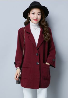 Manteau Caban pour femme avec grandes poches côté et 2 boutons