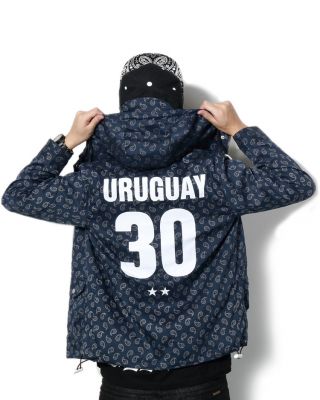 Manteau Coupe Vent pour Homme Uruguay Motif Goutelettes Paisley