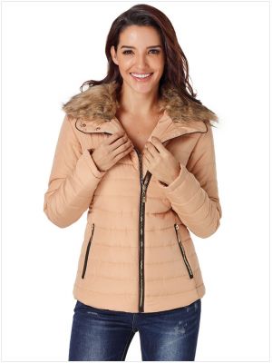  Manteau d'hiver en fourrure synthétique pour femme coupe slim