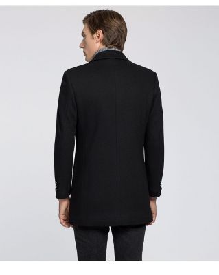 Manteau de laine pour homme longueur moyenne à deux boutons