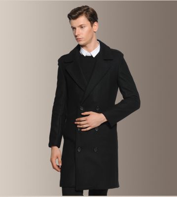 Manteau en laine double boutonnage classique pour homme