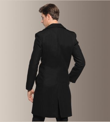 Manteau en laine double boutonnage classique pour homme