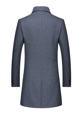 Manteau en laine épaisse pour homme coupe slim avec deux boutons