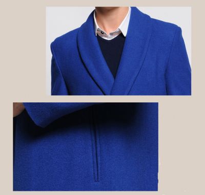 Manteau en laine oversize pour homme avec bouton fermeture camouflée