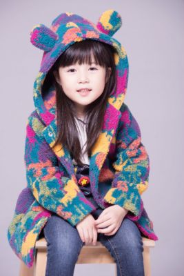 Manteau en Polaire pour Fille avec Capuche Oreilles Multicolor
