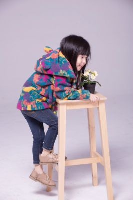 Manteau en Polaire pour Fille avec Capuche Oreilles Multicolor