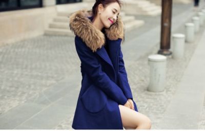 Manteau hiver pour femme tendance avec capuche fourrure