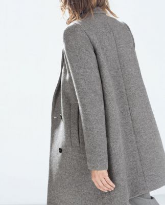 Manteau laine pour femme avec fermeture double boutonnage mi-long