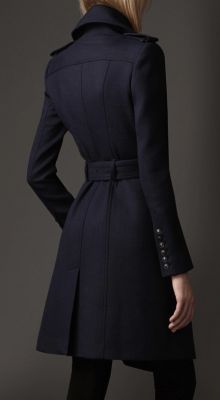 manteau bleu marine femme avec ceinture