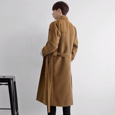manteau homme marron long